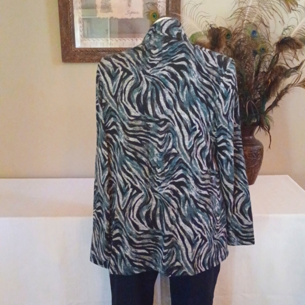 Sz XL Animal Print Open Cardigan by Covington - Picture 4 of 8